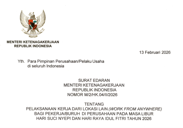 Menaker Izinkan Pekerja Swasta Kerja dari Mana Saja saat Libur Nyepi dan Idulfitri