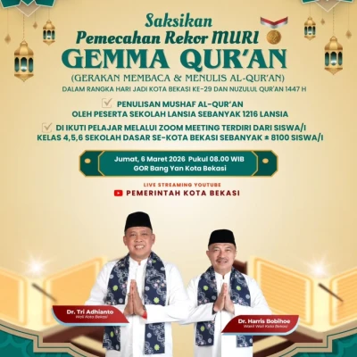 Pemkot Bekasi Gelar GEMMA QUR’AN, Pecahkan Rekor MURI Penulisan Mushaf Al-Qur’an