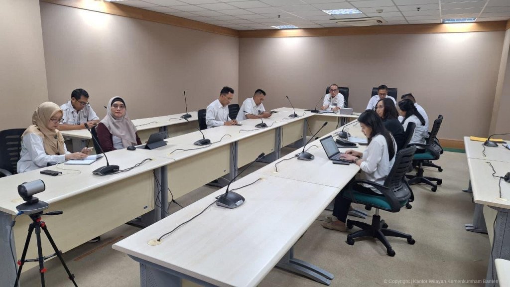 Dukung Launching Nasional, Kanwil Kemenkum Banten Hadiri Rapat Produksi Video Posbankum