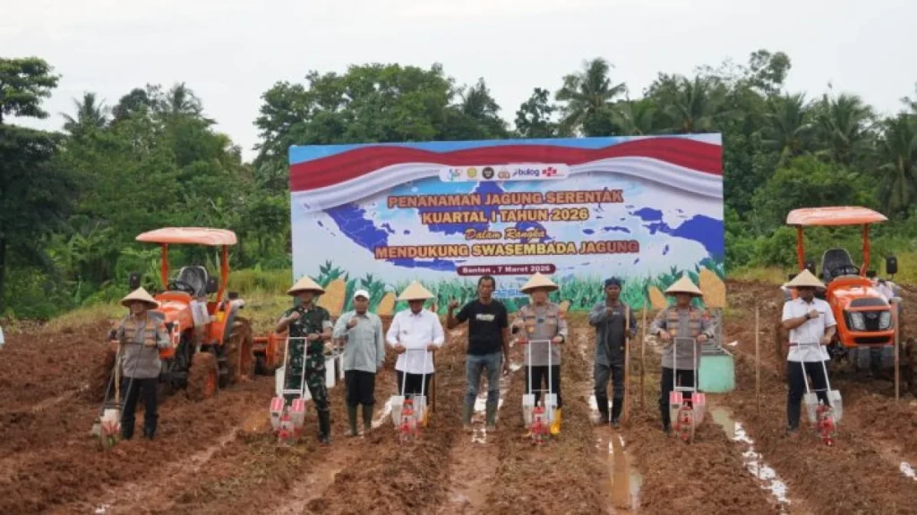 Danrem 064/Maulana Yusuf Hadiri Penanaman Jagung Serentak di Serang