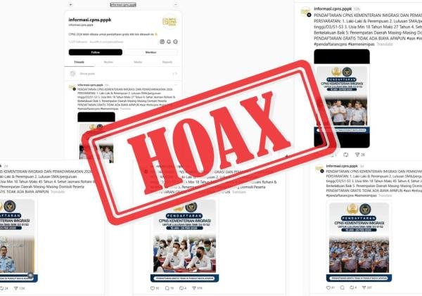 Hoaks Penerimaan CPNS Imigrasi 2026 Beredar di Threads
