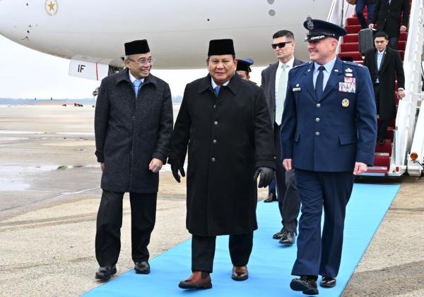 Prabowo Tiba di AS, Siap Bertemu Trump Bahas Kerja Sama Ekonomi