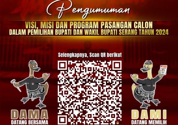 KPU Kabupaten Serang Umumkan Visi, Misi, dan Program Pasangan Calon Bupati untuk Pilkada 2024
