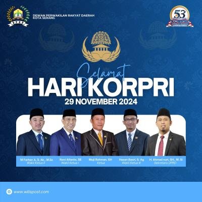 DPRD Kota Serang Bersama Jajarannya Ucapkan Selamat Hari Korpri ke-53