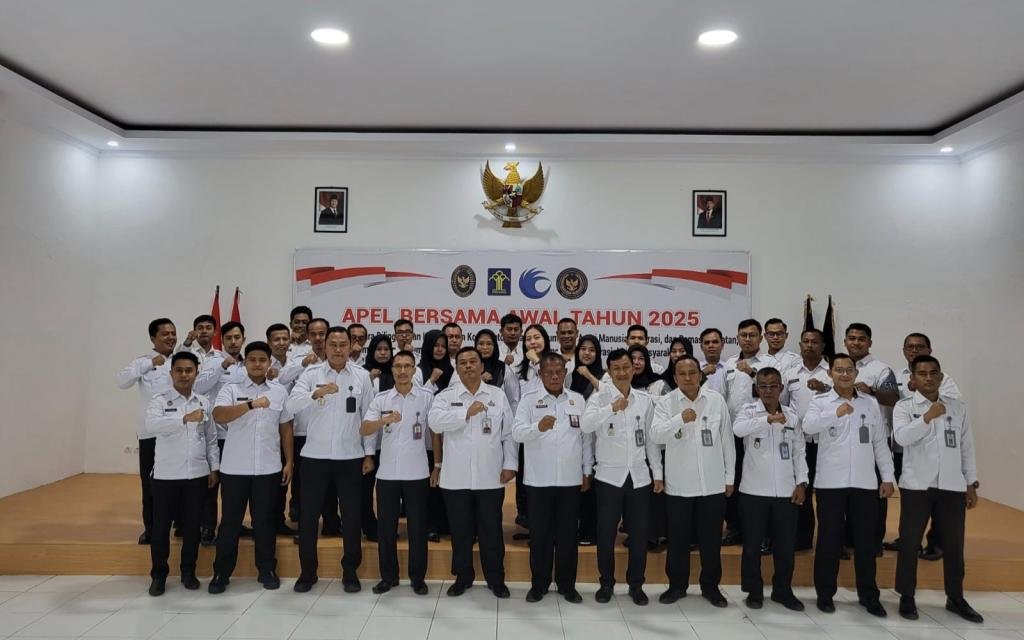 Lapas Kelas IIA Serang Ikuti Apel Awal Tahun 2025, Yusril Ihza Mahendra Berikan Arahan Strategis