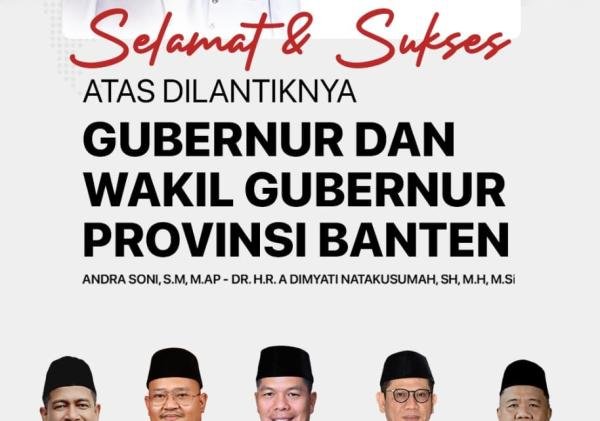 DPRD Banten Mengucapkan Selamat & Sukses atas Pelantikan Gubernur dan Wakil Gubernur Banten