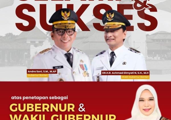 Dr. Dra. Hj. Sitti Ma’ani Nina, M.Si, Kepala Dinas P3AKKB Provinsi Banten, Mengucapkan Selamat & Sukses atas Pelantikan Gubernur dan Wakil Gubernur Banten Periode 2025-2030