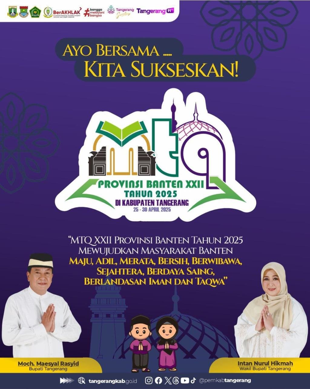 Bupati dan Wakil Bupati Tangerang Ajak Sukseskan MTQ XXII Provinsi Banten Tahun 2025