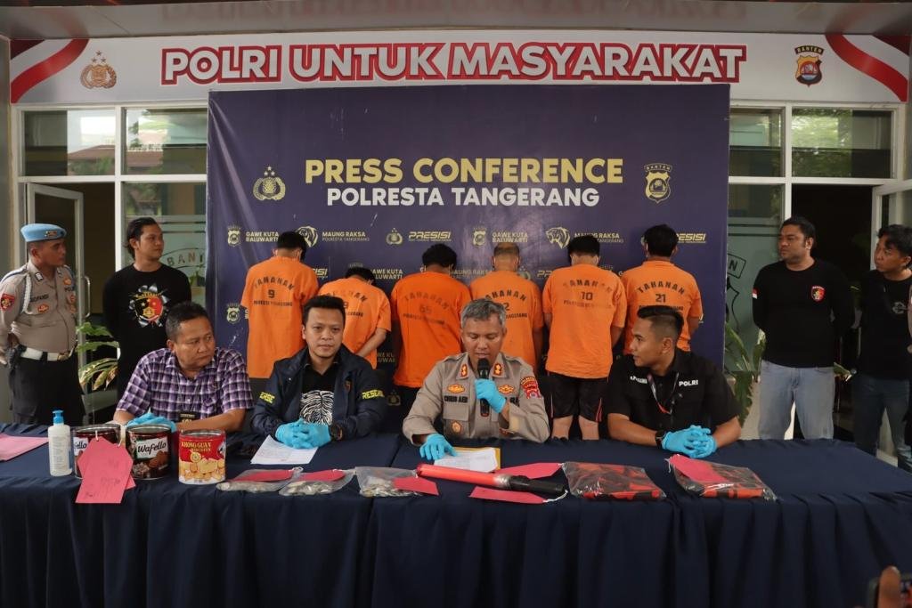 Tegas! Polresta Tangerang Lawan Premanisme, Tangkap 7 Anggota Oknum Ormas Pemalak Sopir Truk
