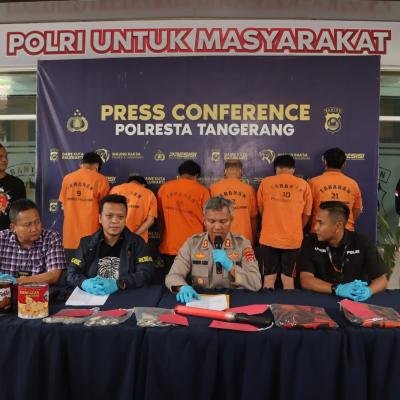 Tegas! Polresta Tangerang Lawan Premanisme, Tangkap 7 Anggota Oknum Ormas Pemalak Sopir Truk