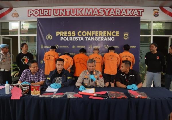 Tegas! Polresta Tangerang Lawan Premanisme, Tangkap 7 Anggota Oknum Ormas Pemalak Sopir Truk