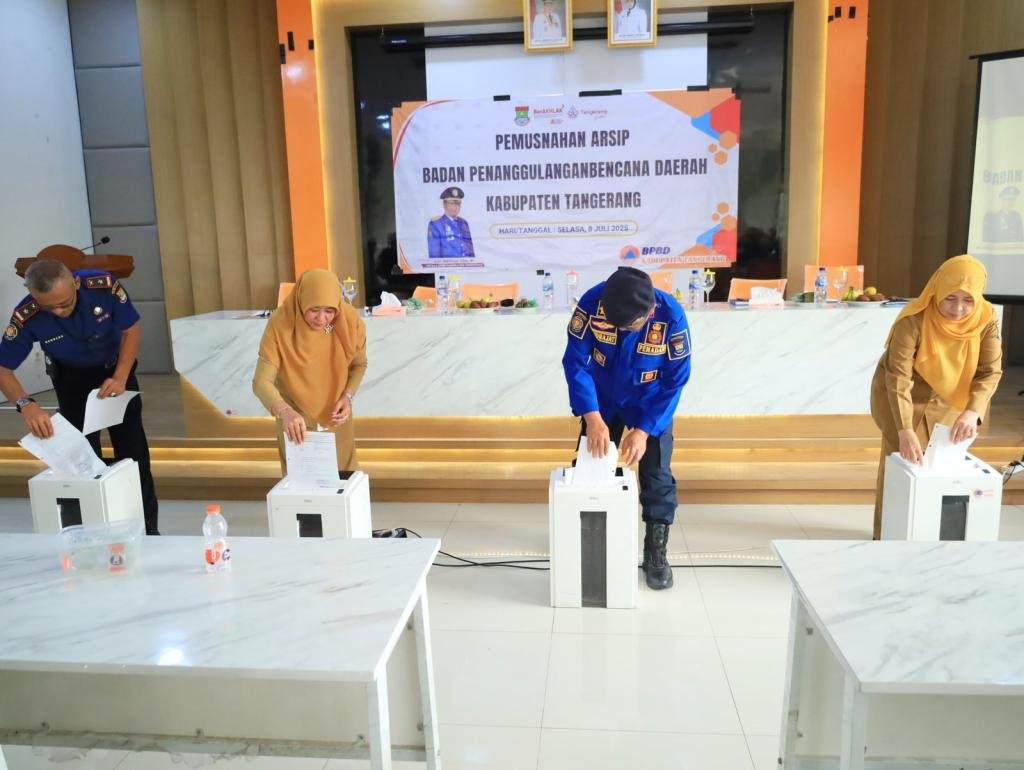 BPBD Kabupaten Tangerang Musnahkan 575 Arsip Inaktif Tahun 2015 untuk Efisiensi dan Keamanan Informasi