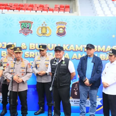 Kapolri dan Gubernur Sumsel Gelar Apel Kamtibmas Ojol-Buruh